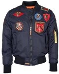 TOP GUN Bomberjacke im Pilotenstil mit Patches TG20191053