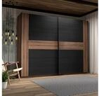 FORTE Schwebet&uuml;renschrank Bellevue, viel Stauraum mit schwarzen...