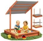 Spielwerk Sandkasten Sami, mit Dach 120x120cm Impr&auml;gniertes Holz F&uuml;llstand...