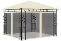 vidaXL Partyzelt Pavillon mit Moskitonetz 3x3x2,73 m Creme 180 g/m&sup2;