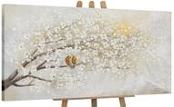 YS-Art Gem&auml;lde Sonnenaufgang, Natur, Leinwand Bild Handgemalt Zwei V&ouml;gel auf dem