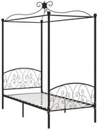 vidaXL Himmelbett, Baldachin Bett-Gestell Schwarz Metall 100 x 200 cm