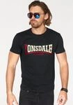 T-Shirt LONSDALE "TWO TONE", Herren, Gr. S (44/46), schwarz, Single Jersey,