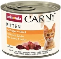 Animonda Carny Kitten mit Gefl&uuml;gel + Rind 200 g - 12 St&uuml;ck, Nassfutter f&uuml;r:...