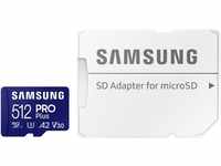 Samsung PRO Plus + microSDXC-Adapter Speicherkarte (512 GB, Class 10, 160 MB/s