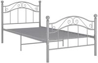 vidaXL Bettgestell, Bett Grau Metall 100x200 cm