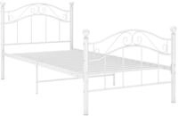 vidaXL Bettgestell, Bett Wei&szlig; Metall 100x200 cm