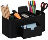 relaxdays Organizer Stiftehalter in Lederoptik, schwarz