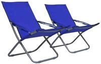 vidaXL Gartenstuhl Klappst&uuml;hle, 2 St&uuml;ck, Stoff, blau (1 St), Klappst&uuml;hle, 2