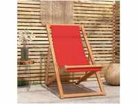 vidaXL Beach Folding Chair Teck red