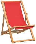 vidaXL Beach Folding Chair Teck red vidaXL Beach Folding Chair Teck red