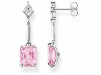 THOMAS SABO Paar Ohrhänger Silber-Ohrhänger für Pinkfarbener Stein