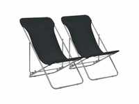 vidaXL Beach Folding Chairs black