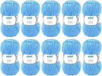 Gr&uuml;ndl Wolle Lisa Premium Uni im 10x50g Wollpaket zum Handarbeiten H&auml;kelwolle,