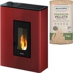 Freepoint Pelletofen &raquo;Atrium 5&laquo; Bordeaux, 5,2 kW, Zeitbrand