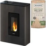 Freepoint Pelletofen &raquo;Atrium 5&laquo; Antrazit, 5,2 kW, Zeitbrand grau