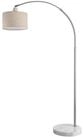 monzana Stehlampe, Bogenlampe, Stoffschirm Leinen Marmorfu&szlig; 150-175 cm