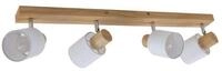Lindby Deckenstrahler Wanessa, Holz IP20, 4 x 10 W LED