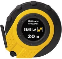 Stabila Ma&szlig;band Kapselbandma&szlig; LBM 2000, 20 m, Glasfaserband mit metrischer...