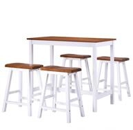 vidaXL Essgruppe Bartisch- und Hocker-Set 5-tlg. Massivholz, (5-tlg)