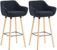 CLP Barhocker Grant (Set, 2 St., 2er), Stoffbezug, Buchenholzgestell