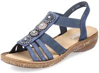 Rieker Riemchensandale, Sommerschuh, Sandalette, Keilabsatz, mit Zierperlen besetzt