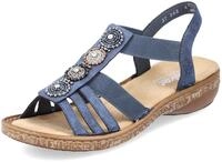 Riemchensandale RIEKER, Damen, Gr. 40, blau, Lederimitat, unifarben, Schuhe