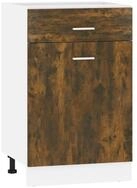 vidaXL Unterschrank mit Schublade R&auml;uchereiche 50x46x81,5 cm