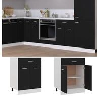 vidaXL Unterschrank Schubunterschrank Schwarz 60x46x81,5 cm Holzwerkstoff