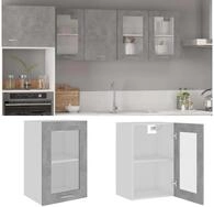 vidaXL K&uuml;chenbuffet vidaXL H&auml;ngeglasschrank Lyon Betongrau 40x31x60 cm