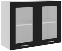 vidaXL K&uuml;chenbuffet vidaXL H&auml;ngeglasschrank Lyon Schwarz 80x31x60 cm...