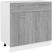 vidaXL Unterschrank mit Schublade Grau Sonoma 80x46x81,5 cm