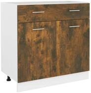 vidaXL Unterschrank mit Schublade R&auml;uchereiche 80x46x81,5 cm