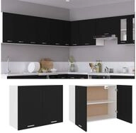 vidaXL H&auml;ngeschrank Wandh&auml;ngeschrank Schwarz 80x31x60 cm Holzwerkstoff