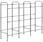 vidaXL Schwerlastregal Kistenregal f&uuml;r 9 Kisten Silbern 145x33x116 cm Stahl,...