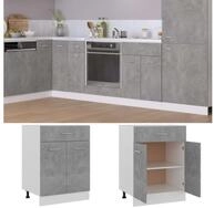 vidaXL Unterschrank Schubunterschrank Betongrau 60x46x81,5 cm Holzwerkstoff