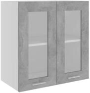 vidaXL K&uuml;chenbuffet vidaXL H&auml;ngeglasschrank Lyon Betongrau 60x31x60 cm