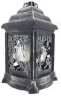 BURI Kerzenlaterne Grablaterne mit &Ouml;llicht 26cm Silber Grabschmuck Grabkerzen