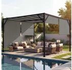 MCW Pergola Beja-3x4m, BxTxH: 305x405x212 cm, Mit Wasserablauf&ouml;sen, Schiebedach