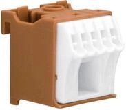 Hager Montageklemme Hager KN06P Klemmblock Braun, Wei&szlig; 6polig 63 A 230 V, B:...