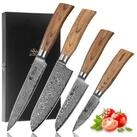 Wakoli Messer-Set Edib Pro 4 Damastmesser I Kochmesser K&uuml;chenmesser I 8-17cm Klingen