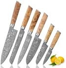 ZAYIKO Messer-Set Kinone 6er Damast K&uuml;chenmesser-Set I 8-20cm Klingen I