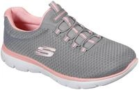 Slip-On Sneaker SKECHERS "SUMMITS", Damen, Gr. 42, grau (grau, rosa), Textil, Schuhe