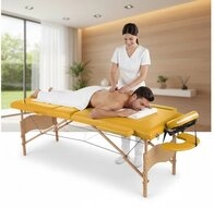 Mucola Massageliege 3 ZONEN MOBILE MASSAGELIEGE MIT TASCHE LIEGE KLAPPBAR GELB