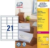 Avery Zweckform Etiketten Recycling Adress-Etikett 63,5x38,1mm A4 2100 St&uuml;ck...