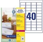 Avery Zweckform Etiketten Adress-Etiketten Recycling A4 45,7x25,4mm VE=4.000