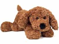 Teddy Hermann Schlenkerhund liegend braun 28 cm mit Schlenkerbeinen (91974)