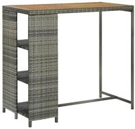 vidaXL Esstisch Bartisch mit Regal Grau 120x60x110 cm Poly Rattan (1-St)