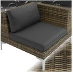 tectake Sitzgruppe Modulares Rattanset, Dicke des Sitzpolsters 11 cm, 89 x 89 x 72