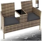 tectake Rattanstuhl Rattan Gartensitzbank (Set, 1 St), Abnehmbare Sitzpolster